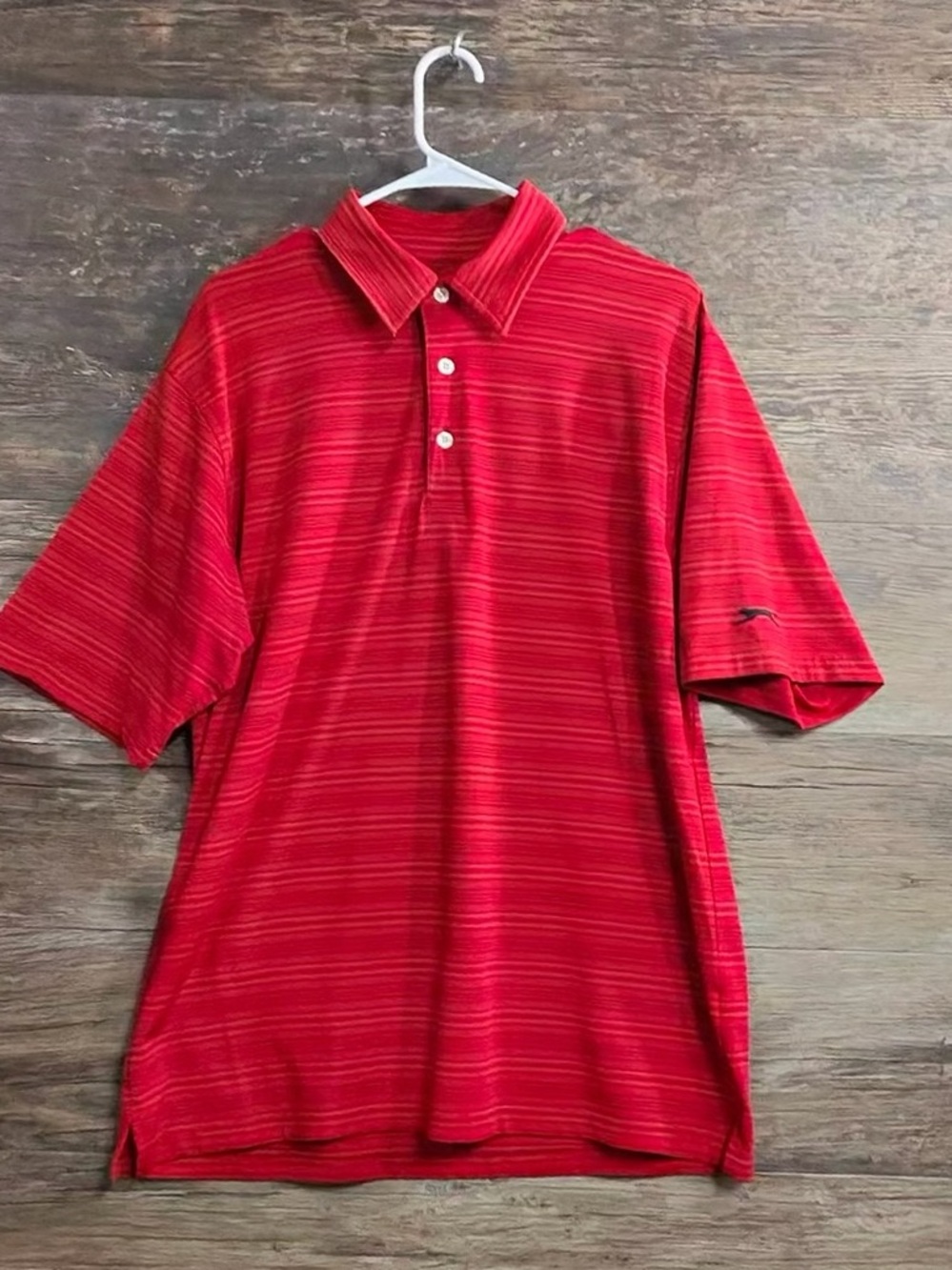 Slazenger Red Thin-Striped Polo